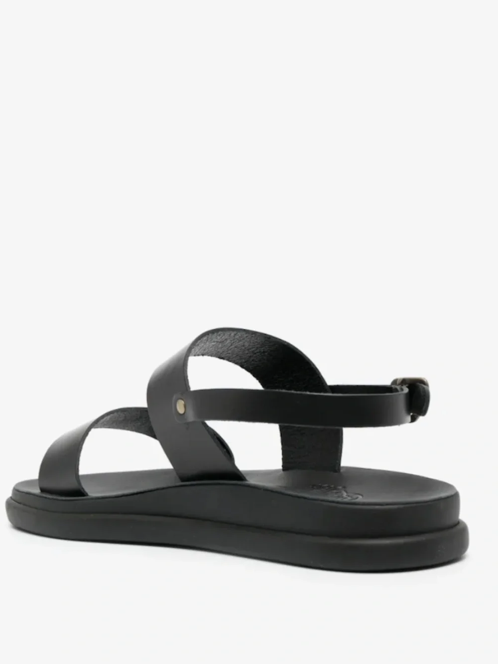 Ancient Greek Sandals Black Timon Leather Sandals in Size 10.5